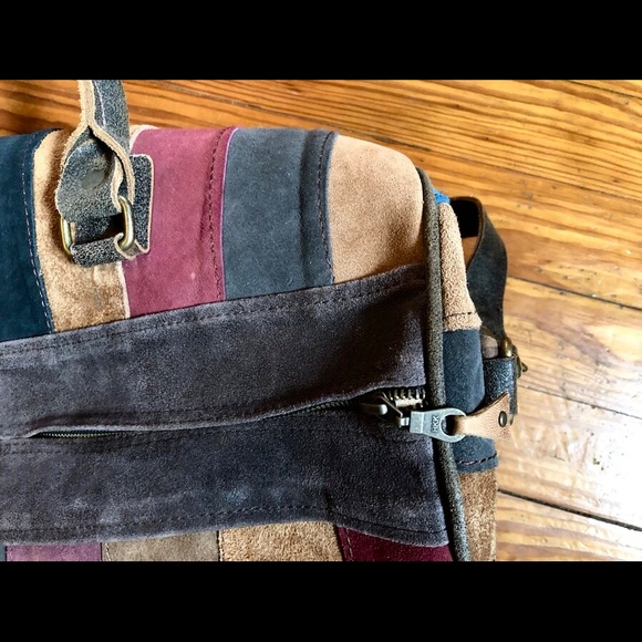 handmade suede leather Vietnamese weekend bag